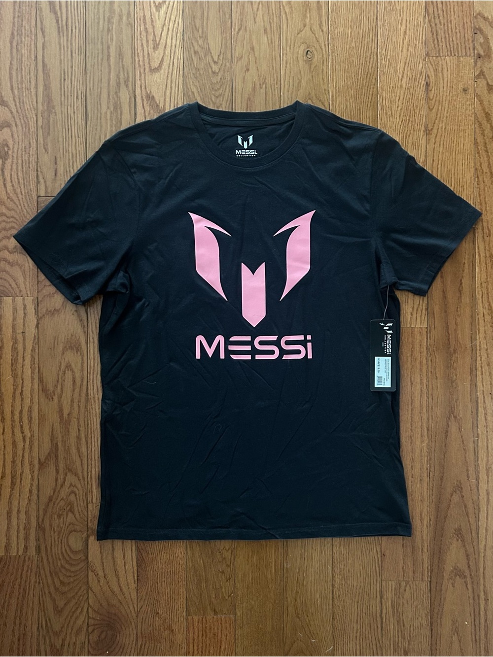 Men's Black T-Shirt with Pink Logo